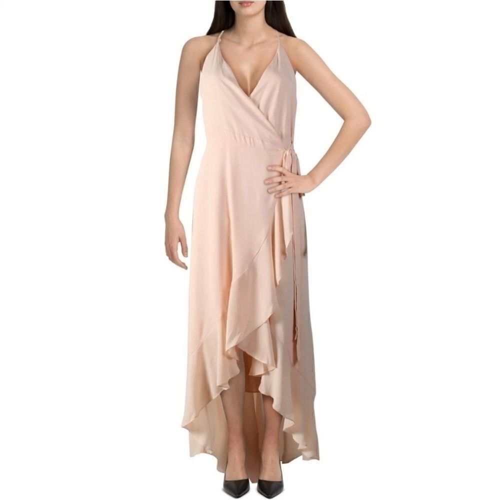 Lisa &‎ Lucy Spring wrap Hi-low Wrap Ruffle Dress S